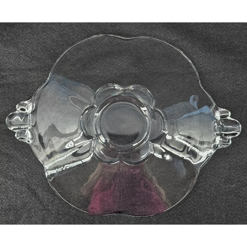2 Vtg Duncan Miller Canterbury Clear Glass Serving Platters 1940s Plate 10.5x13
